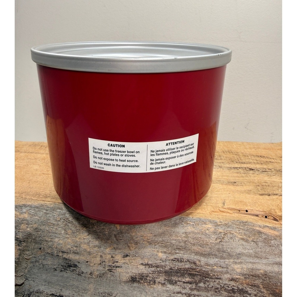 Cuisinart 1.5 Quart Ice Cream Maker Replacement Freezer Bowl Red ICE-20 ICE-21